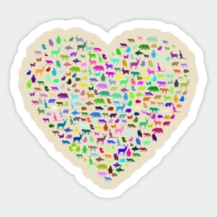 Animal Lover Heart Design Endangered Species Sticker